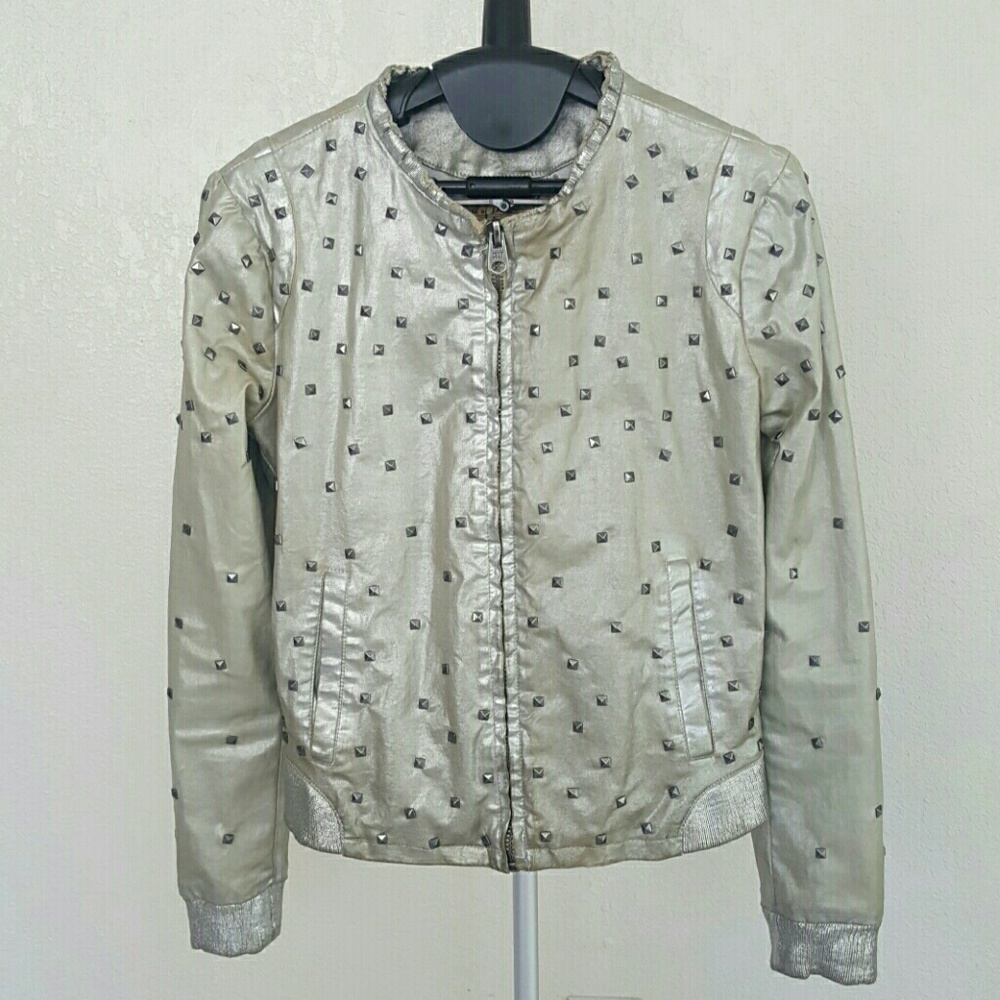 Rocker chic metallic jacket